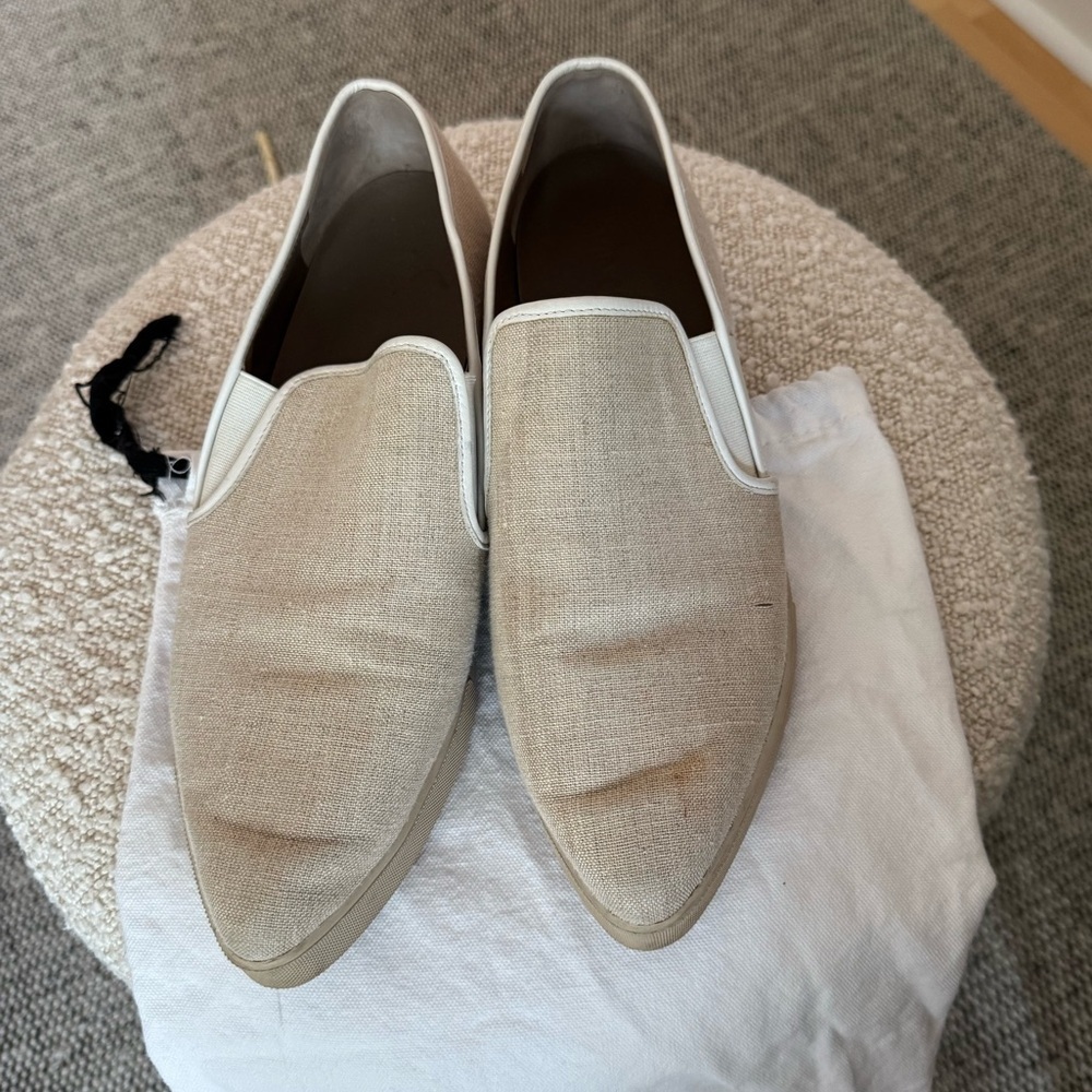 Vince Canvas Beige Loafers - Picture 2 of 4
